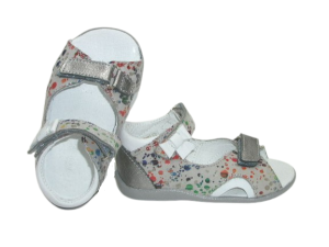 SKÓRZANE Sandały dziewczęce Kornecki 5171 j. popiel